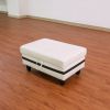 White And Black Semi PU Synthetic Leather Storage Ottoman