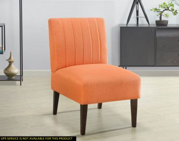 Stylish Comfortable Accent Chair 1pc Orange Fabric Upholstered Plush Seating Living Room Furniture Armless Chair