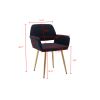 Hengming Small Modern Living Dining Room Accent Chairs Fabric Mid-Century Upholstered Side Seat Club Guest with Metal Legs Legs (Black)1pcs/ctn.