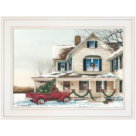 "Preparing for Christmas" by John Rossini, Ready to Hang Framed Print, White Frame