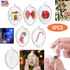 5 PCS Clear Plastic Easter Christmas Balls Baubles Sphere Fillable Xmas Tree Ornament