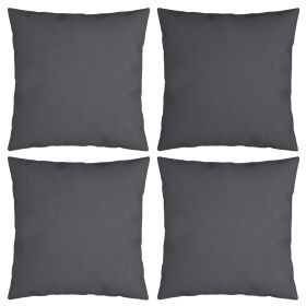 Throw Pillows 4 pcs Anthracite 23.6"x23.6" Fabric