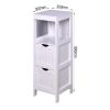 Bathroom Floor Storage Cabinet with 2 Doors Living Room Wooden Cabinet with 6 Shelves 15.75 x 11.81 x 66.93 inch