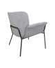 Modern Fabric Lazy Chair; Accent Contemporary Lounge Chair; Single Steel Frame Leisure Sofa Chair with Armrests; Black Legs; Grey 1 PC