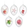 5 PCS Clear Plastic Easter Christmas Balls Baubles Sphere Fillable Xmas Tree Ornament