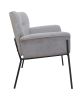 Modern Fabric Lazy Chair; Accent Contemporary Lounge Chair; Single Steel Frame Leisure Sofa Chair with Armrests; Black Legs; Grey 1 PC