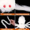 59inch Giant Halloween Hairy Spider, Realistic Scary White Spider Props Decoration For Indoor And Outdoor Decoration