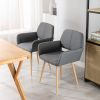 Hengming Small Modern Living Dining Room Accent Chairs Fabric Mid-Century Upholstered Side Seat Club Guest with Metal Legs Legs (Gray)1pcs/ctn.