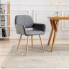 Hengming Small Modern Living Dining Room Accent Chairs Fabric Mid-Century Upholstered Side Seat Club Guest with Metal Legs Legs (Gray)1pcs/ctn.