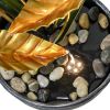 22.6inches Metal Water Fountain with LED Lights for Indoor Outdoor Decor