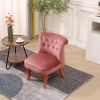 Pink Velvet Accent Chair for Living Room Stylish Wood Frame Upholstered Single Sofa Home & Office Furniture