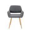 Hengming Small Modern Living Dining Room Accent Chairs Fabric Mid-Century Upholstered Side Seat Club Guest with Metal Legs Legs (Gray)1pcs/ctn.