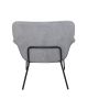 Modern Fabric Lazy Chair; Accent Contemporary Lounge Chair; Single Steel Frame Leisure Sofa Chair with Armrests; Black Legs; Grey 1 PC