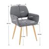 Hengming Small Modern Living Dining Room Accent Chairs Fabric Mid-Century Upholstered Side Seat Club Guest with Metal Legs Legs (Gray)1pcs/ctn.