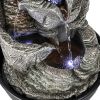 15.7inches inches Indoor Tabletop Water Fountain with Led Lights and Pump