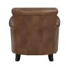 Classic Traditional Accent Chair 1pc Solid Wood frame Brown Top-Grain Leather Nailhead Trim Living Room Furniture