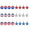 24Pcs Set Hanging Ornaments Ball Star Patriotic Festival Party Decor Independence Day 4th of July Christmas Tree Wall Indoor Outdoor Decoration