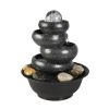 11.4inches Relaxation Water Fountain with Lights for Office and Home Decor