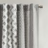 Imani Cotton Printed Curtain Panel with Chenille Stripe and Lining