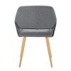 Hengming Small Modern Living Dining Room Accent Chairs Fabric Mid-Century Upholstered Side Seat Club Guest with Metal Legs Legs (Gray)1pcs/ctn.