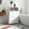 Modern White Bathroom Standing Storage Cabinet with 3 Drawers and 1 Door