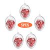 5 PCS Clear Plastic Easter Christmas Balls Baubles Sphere Fillable Xmas Tree Ornament