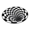 Large 31.5 Inch 3D Printed Round Vortex Illusion Areas Rug, Carpet Floor Door Mat Anti-Slip for Living Room Bedroom Office Black