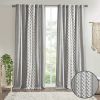 Imani Cotton Printed Curtain Panel with Chenille Stripe and Lining