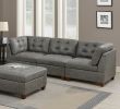 Living Room Furniture Tufted Corner Wedge Antique Grey Breathable Leatherette 1pc Cushion Wedge Sofa Wooden Legs