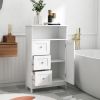 Modern White Bathroom Standing Storage Cabinet with 3 Drawers and 1 Door