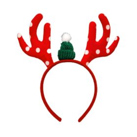 New Christmas Headband Cartoon Snowflake Antlers Decorative Hair Clip (Option: D Red Spot Antlers)