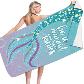 Microfiber Variety Bath Towel Towel Sea Stand Holiday Rectangular Sand Shawl 3D Printing (Option: Mermaid6-80x160cm)