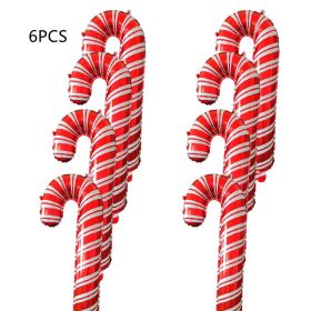 Holiday Party Christmas Crutch Balloons (Option: Red 6pcs)