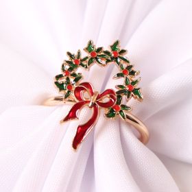 Christmas Tree Napkin Ring Snowflake Napkin Button (Option: Garland)