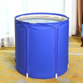 Household Folding Blue Starry Sky Folding Bath Bucket (Option: Free inflatable blue-65x70cm)