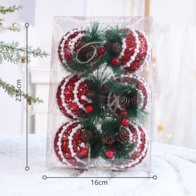 Christmas Tree Pendant Ball Creative Decoration (Option: Red white velvet pine needles)