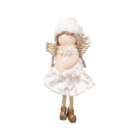 Christmas Lace Angel Doll Christmas Tree Small Pendant Lift Snowflake Girl Christmas Show Window Decorations Accessories (Option: White Lace Skirt Angel Pendant)