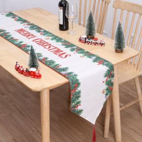 Christmas Table Flag Double Printing Snowman Table Mat (Option: Color06-180x33cm)