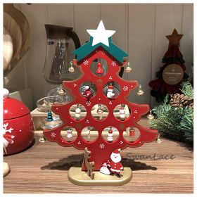 Combination Three-dimensional Pendant Villain Wooden Christmas Tree Ornament (Option: Bell tree-27cm)