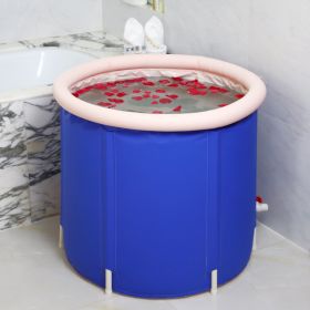 Household Folding Blue Starry Sky Folding Bath Bucket (Option: Inflatable Model Blue-65x65cm)