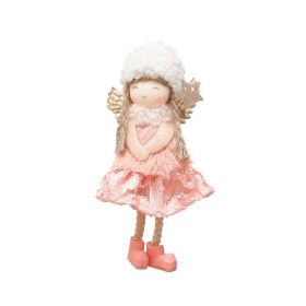 Christmas Lace Angel Doll Christmas Tree Small Pendant Lift Snowflake Girl Christmas Show Window Decorations Accessories (Option: Pink Lace Skirt Angel Pendant)