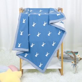 Baby Cartoon Knitted Cotton Cute Windproof Blanket (Option: Denim blue)