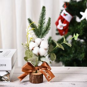 Simple Mini Christmas Decoration Window Small Tree Photography Props (Option: White chrysanthemum)