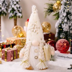 Christmas Fabric Decorative Faceless Doll Ornament Christmas Decorations (Option: Lighted gift)