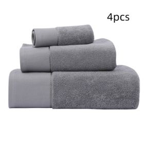 Cotton Towel, Absorbent Gift Towel, Bath Towel (Option: Grey-70x140cm 600g-4pcs)