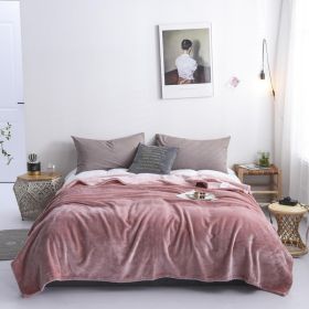 Light Luxury Solid Color Flannel Shan Blanket (Option: Grapefruit Pink-100x150cm)