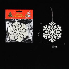 Plastic White Snowflake String Window Christmas Party Place Pendant (Option: 238NO)