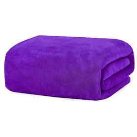 Large Cotton Absorbent Quick Drying Lint Resistant Towel (Option: Deep purple-80x180cm)