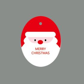 Christmas Small Hangtag Christmas Gift Box Decoration Accessories Pendant Spot Cute Small Card In Stock Wholesale (Option: Oval Red Santa Claus)