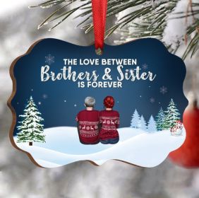 Personalized Christmas Hanging Wood (Option: Brothers and sisters)